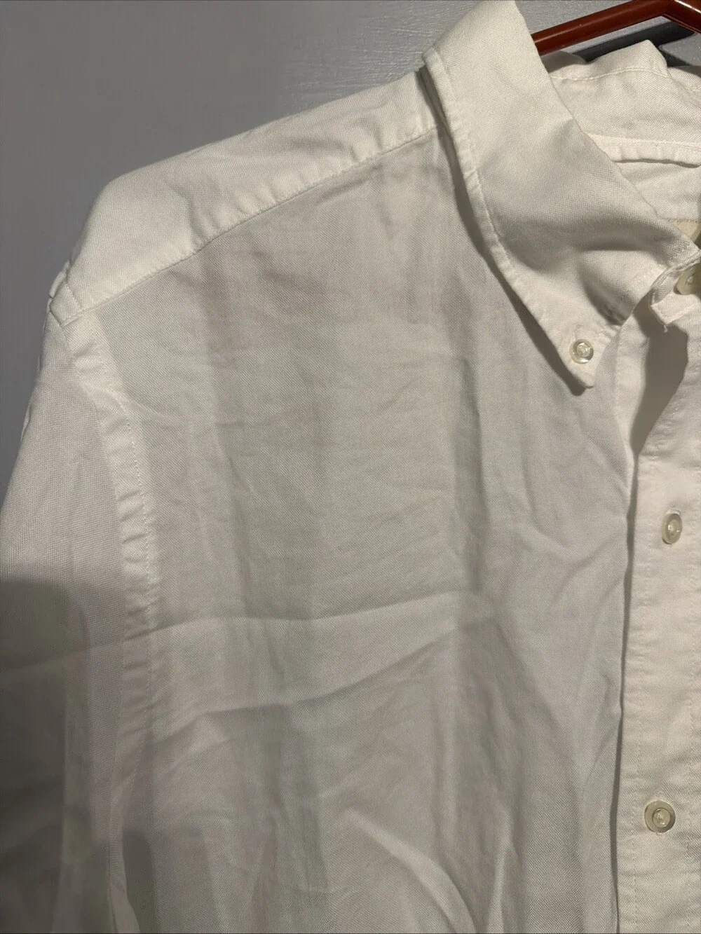 Buck Mason Men’s XL White California Oxford One Pocket Shirt